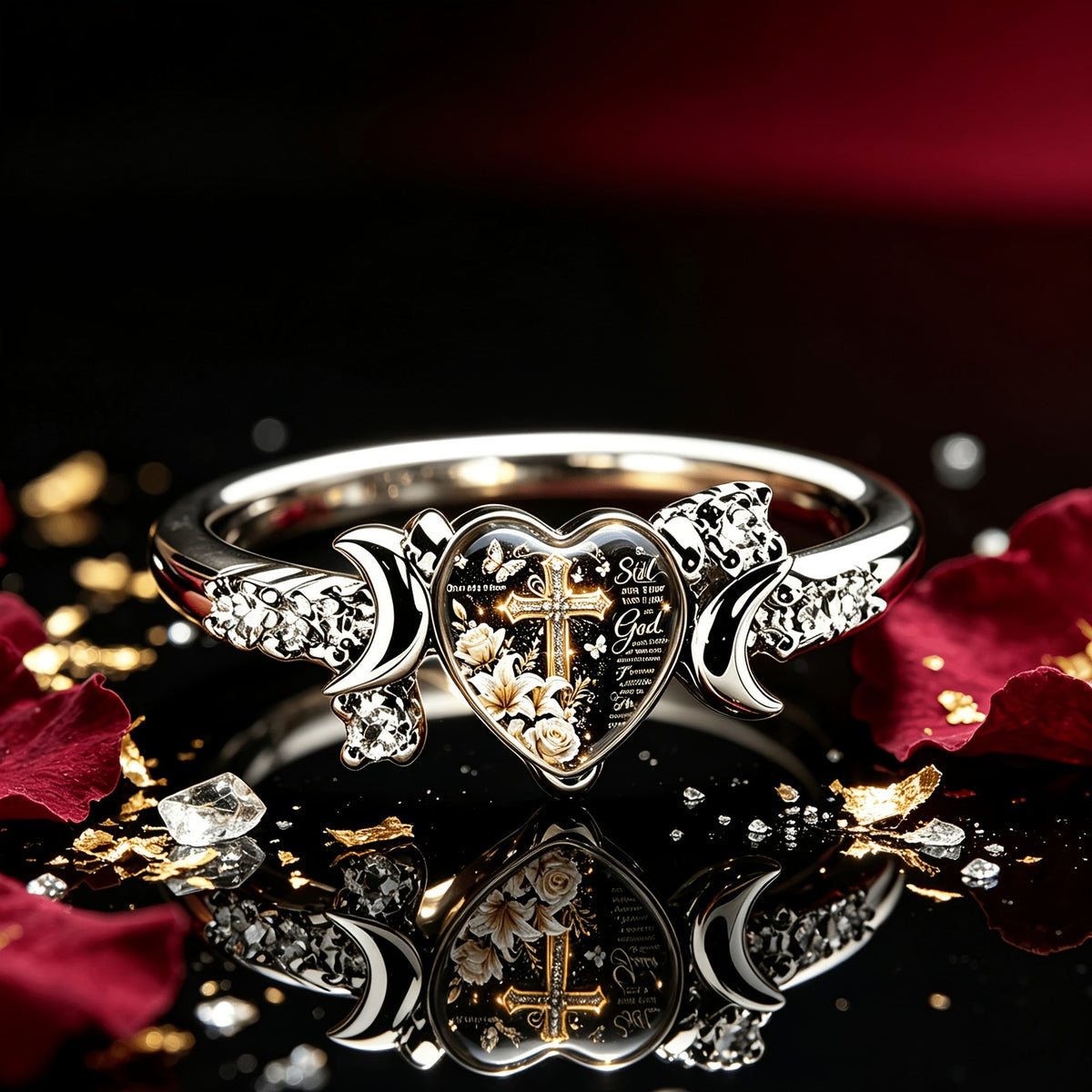 Celestial Faith Heart Ring