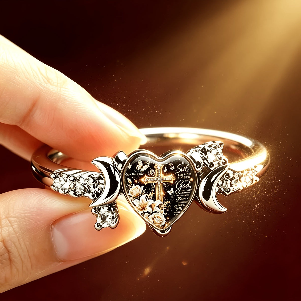 Celestial Faith Heart Ring