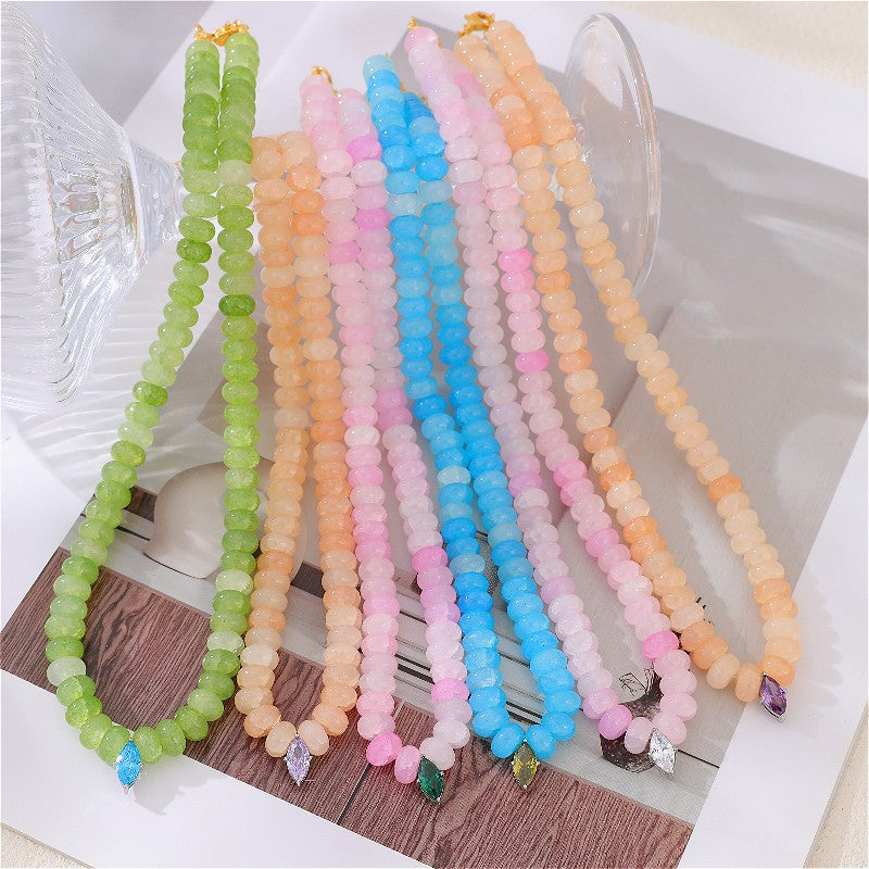 Pastel Teardrop Beaded Layered Necklace