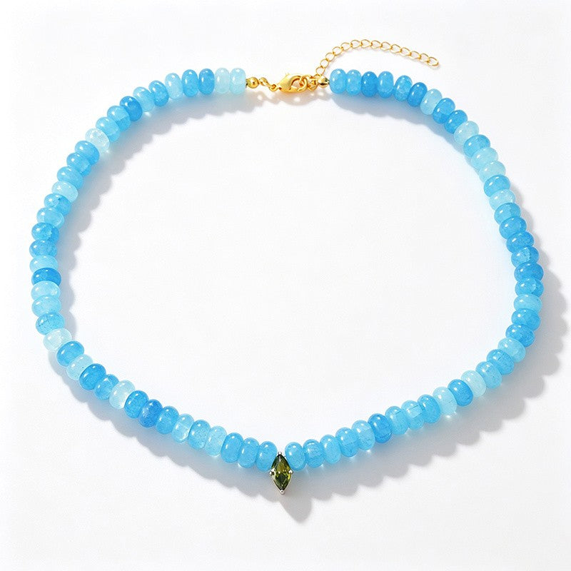 Pastel Teardrop Beaded Layered Necklace