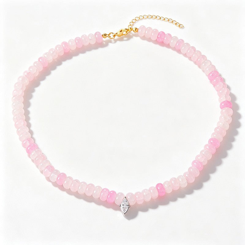 Pastel Teardrop Beaded Layered Necklace
