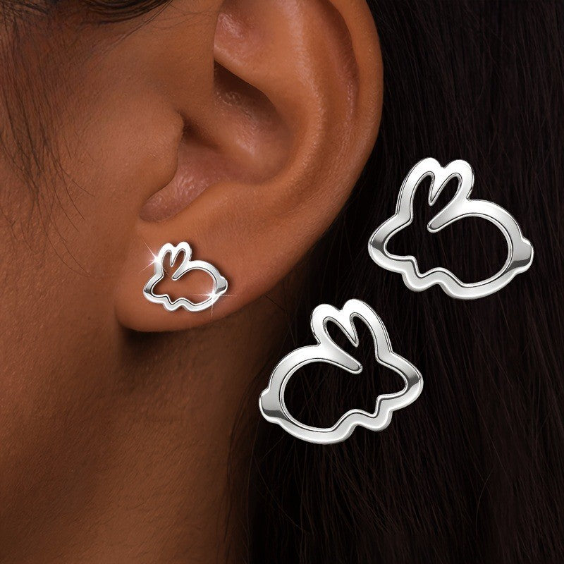 Bunny Outline Stud Earrings