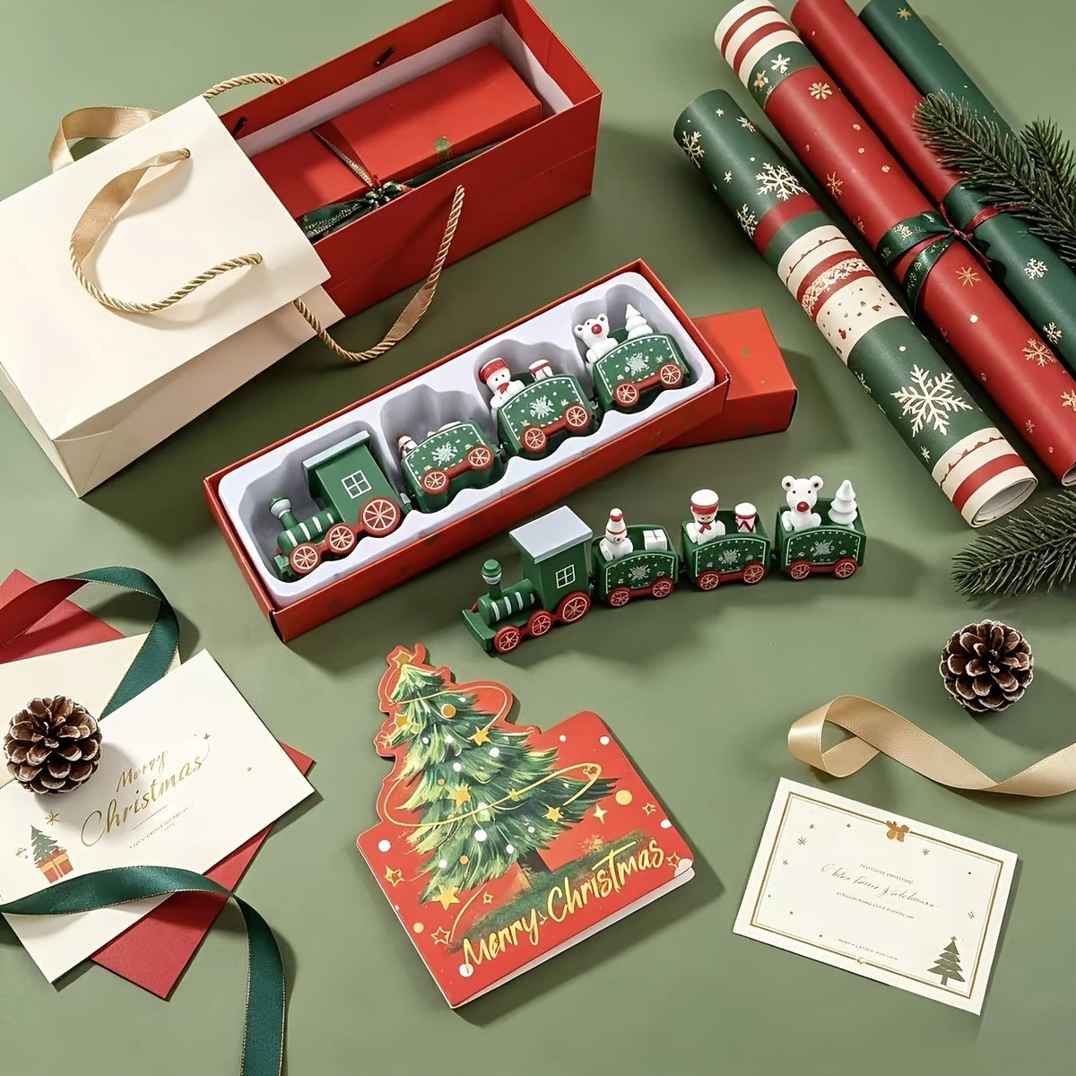 Christmas Train Ornament Set