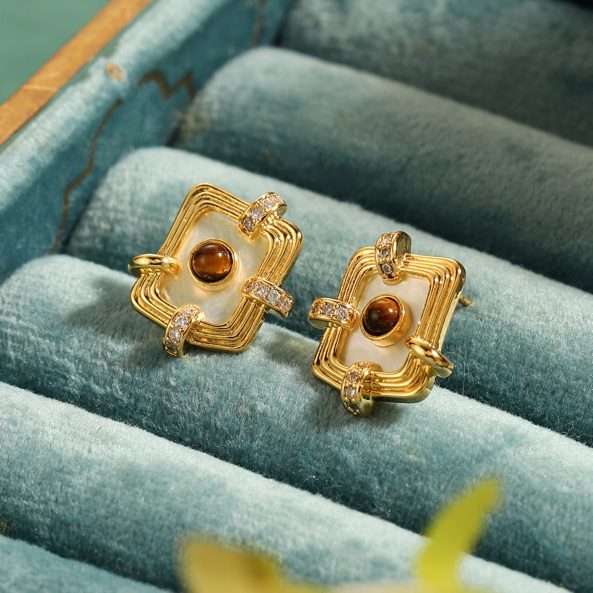 Tiger's Eye Square Earrings