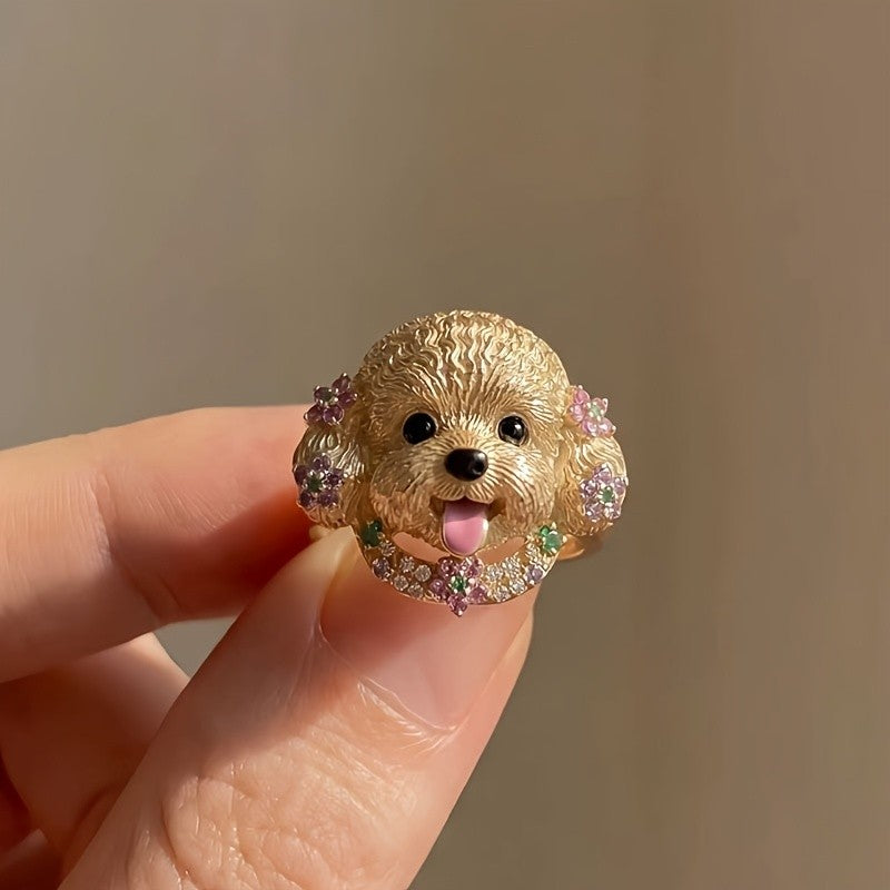 Crystal Puppy Ring