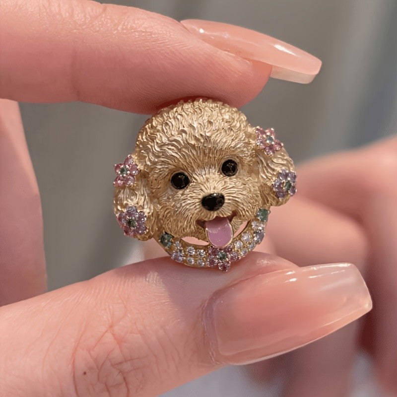 Crystal Puppy Ring