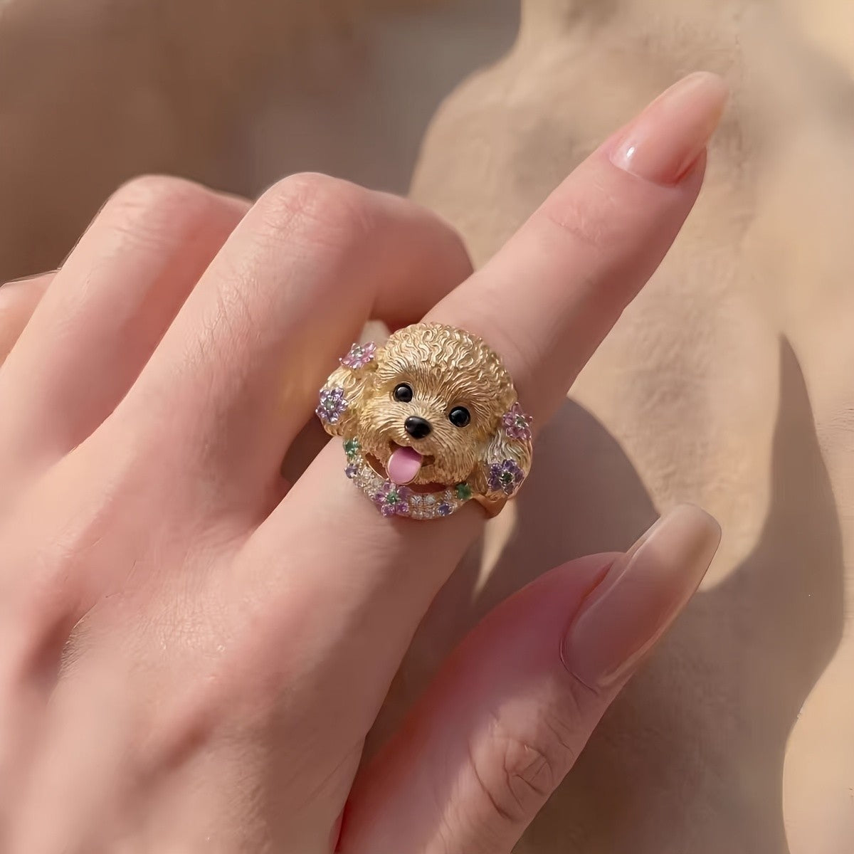 Crystal Puppy Ring