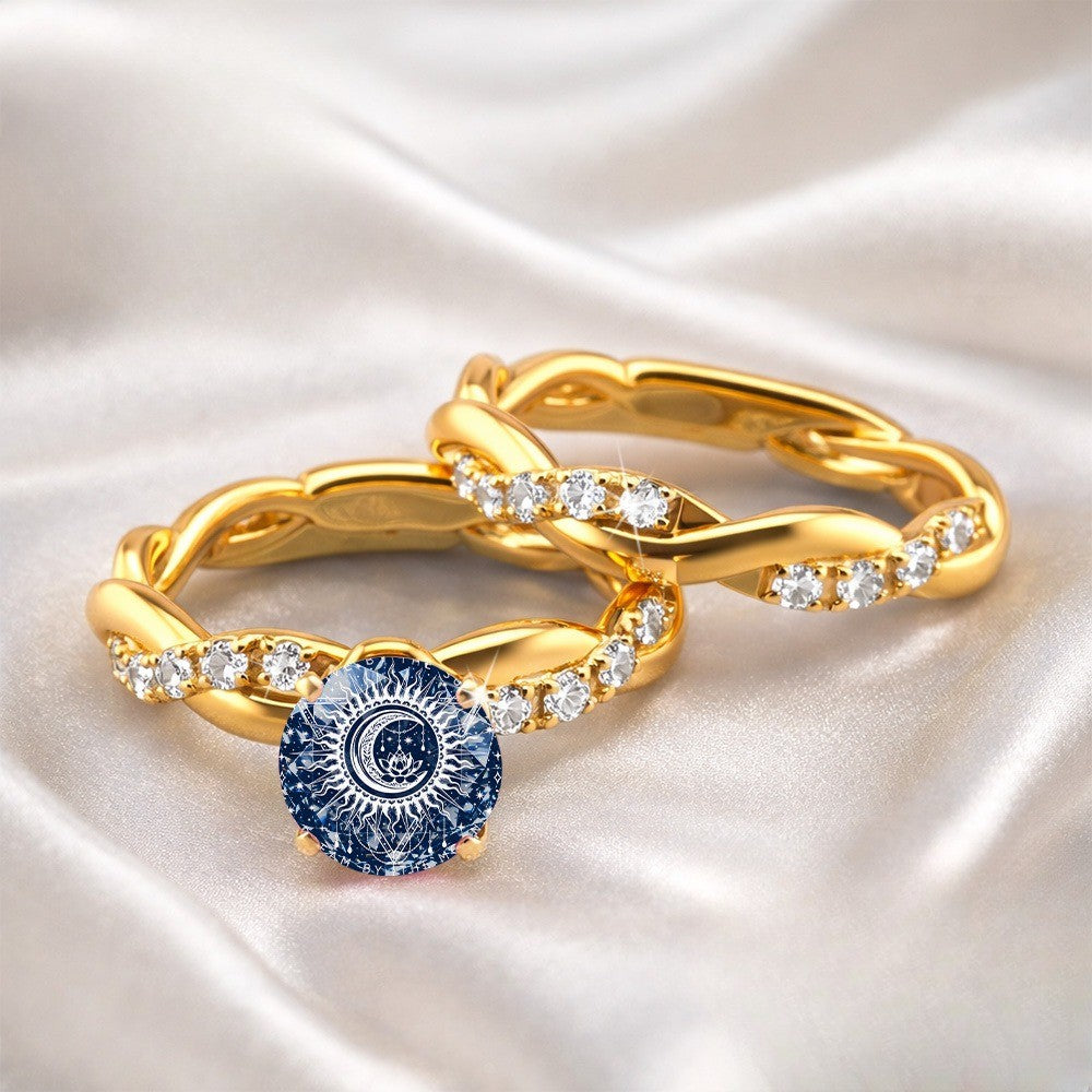 Celestial Moon & Lotus Ring