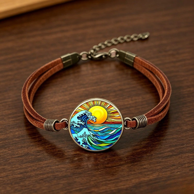Ocean Sunrise Glass Bracelet