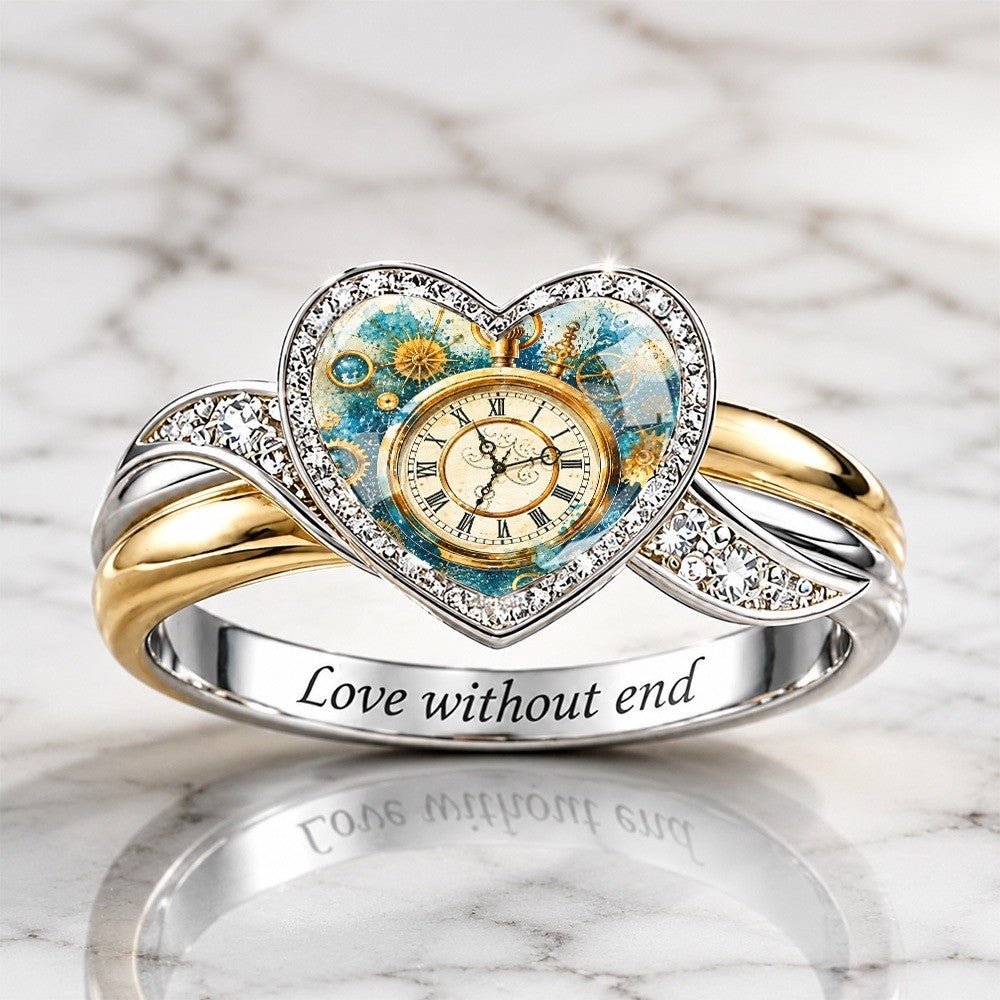 Vintage Pocket Watch Heart Ring