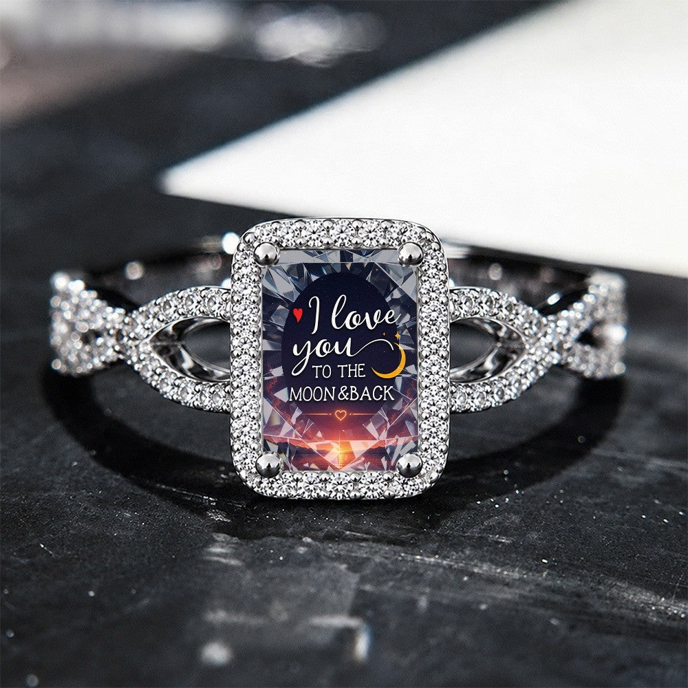 Square Moon & Back Ring