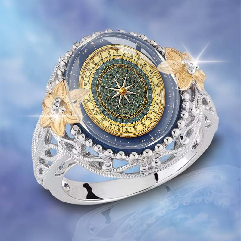 Starry Sky Compass & Flower Ring