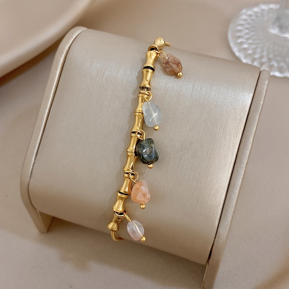 Natural Stone Bamboo Bracelet