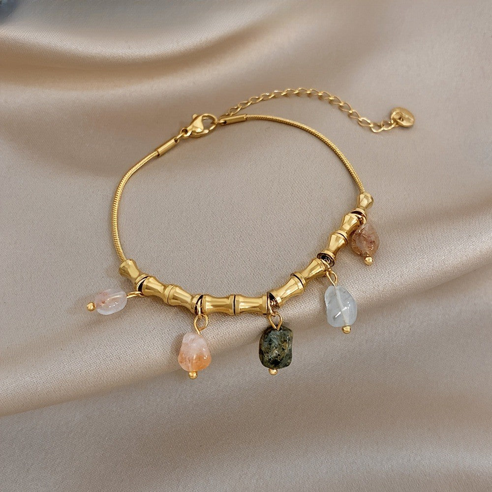 Natural Stone Bamboo Bracelet