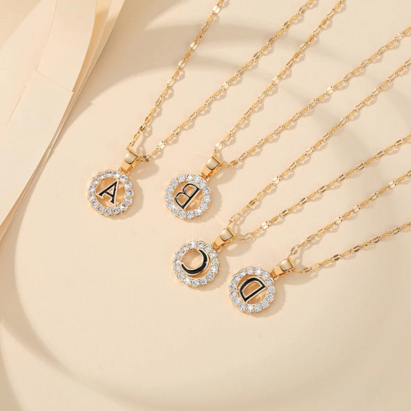 Crystal Halo Initial Pendant Necklace