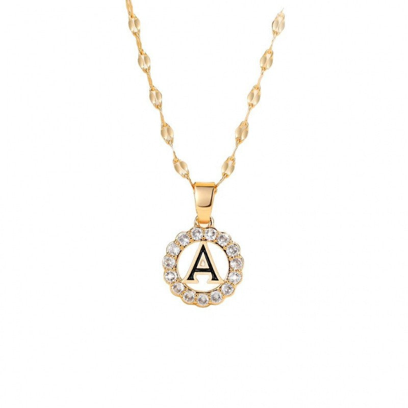 Crystal Halo Initial Pendant Necklace