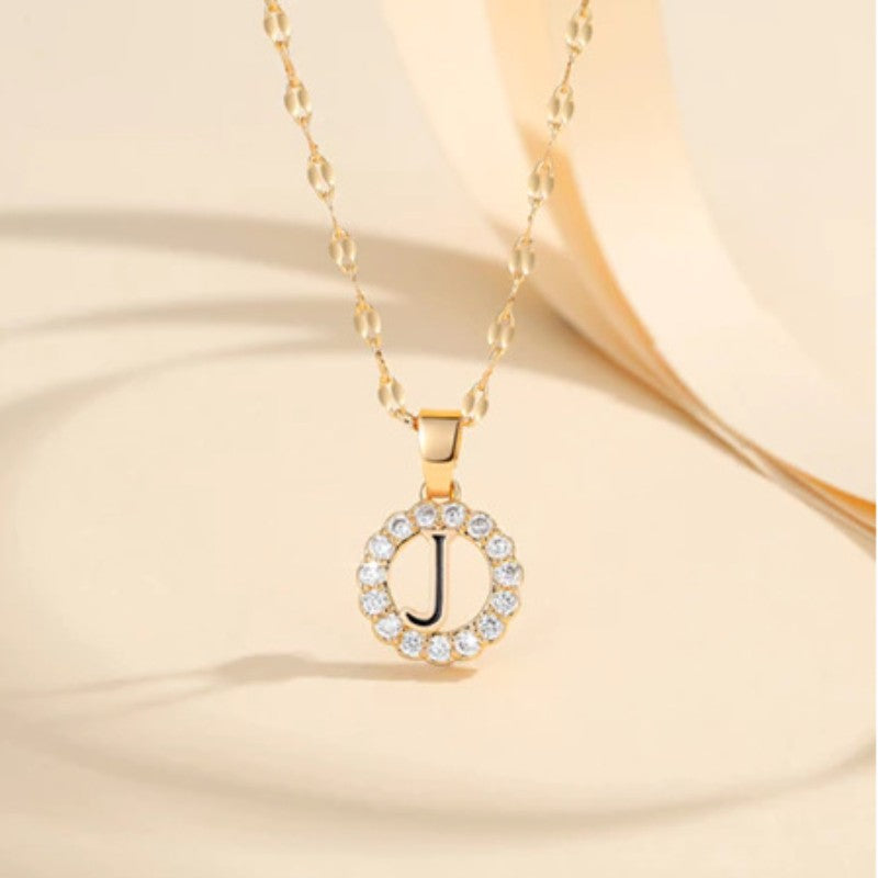 Crystal Halo Initial Pendant Necklace