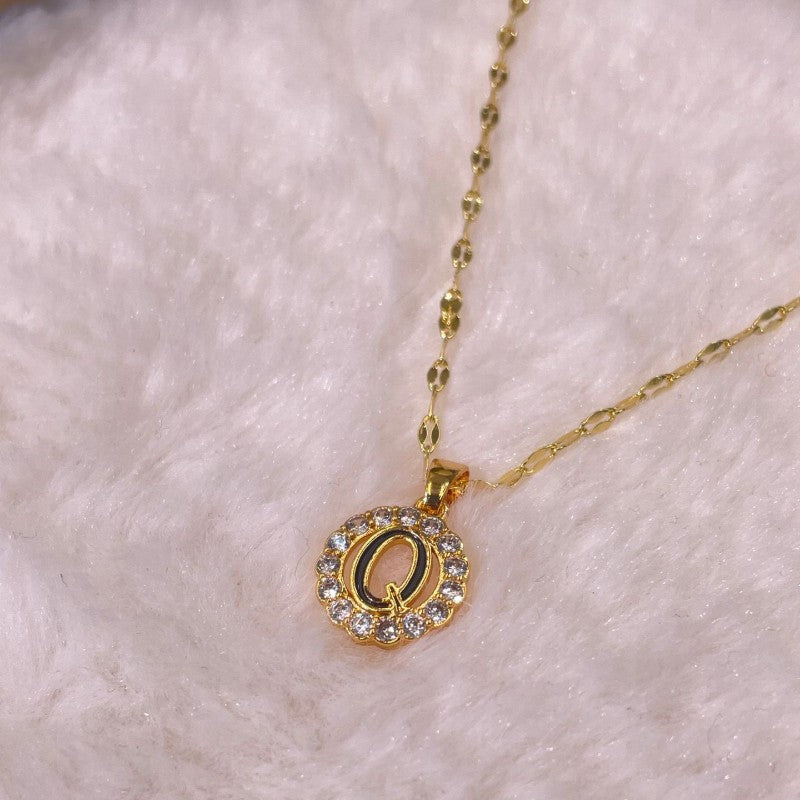Crystal Halo Initial Pendant Necklace