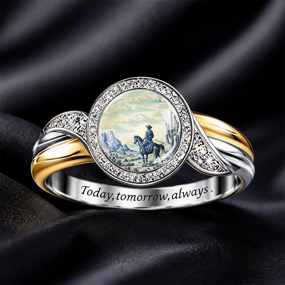 Cowboy Scene Statement Ring