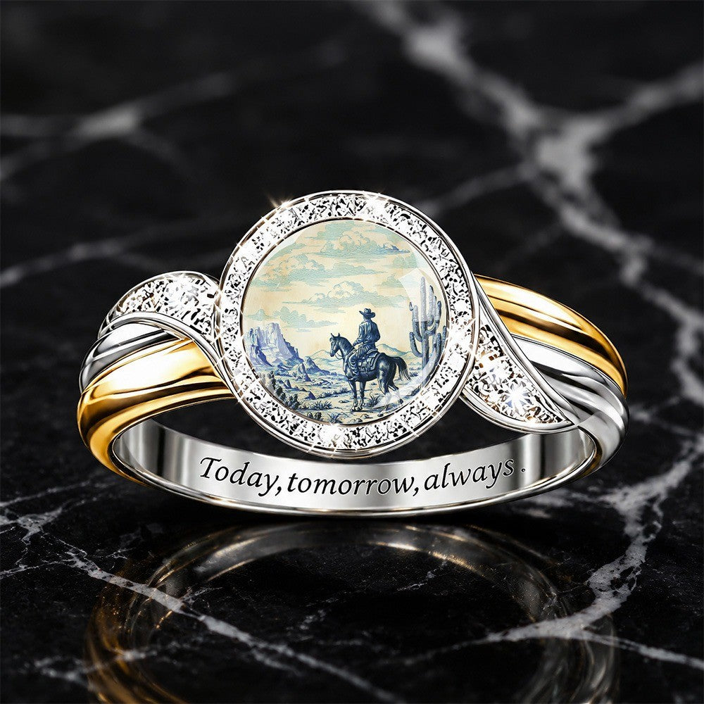 Cowboy Scene Statement Ring