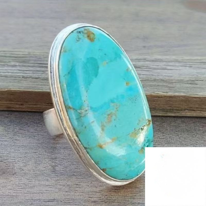 Marbled Turquoise Oval Ring