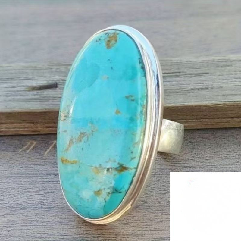 Marbled Turquoise Oval Ring