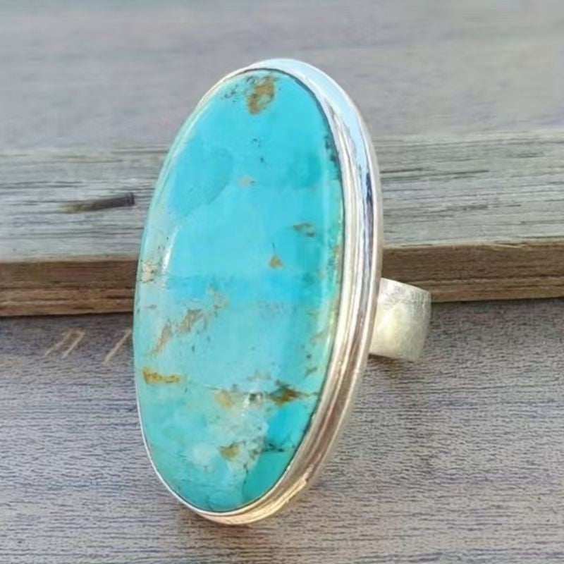 Marbled Turquoise Oval Ring