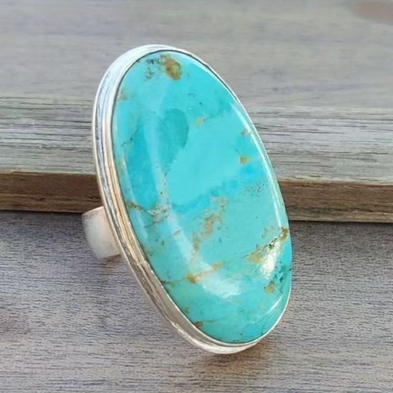 Marbled Turquoise Oval Ring