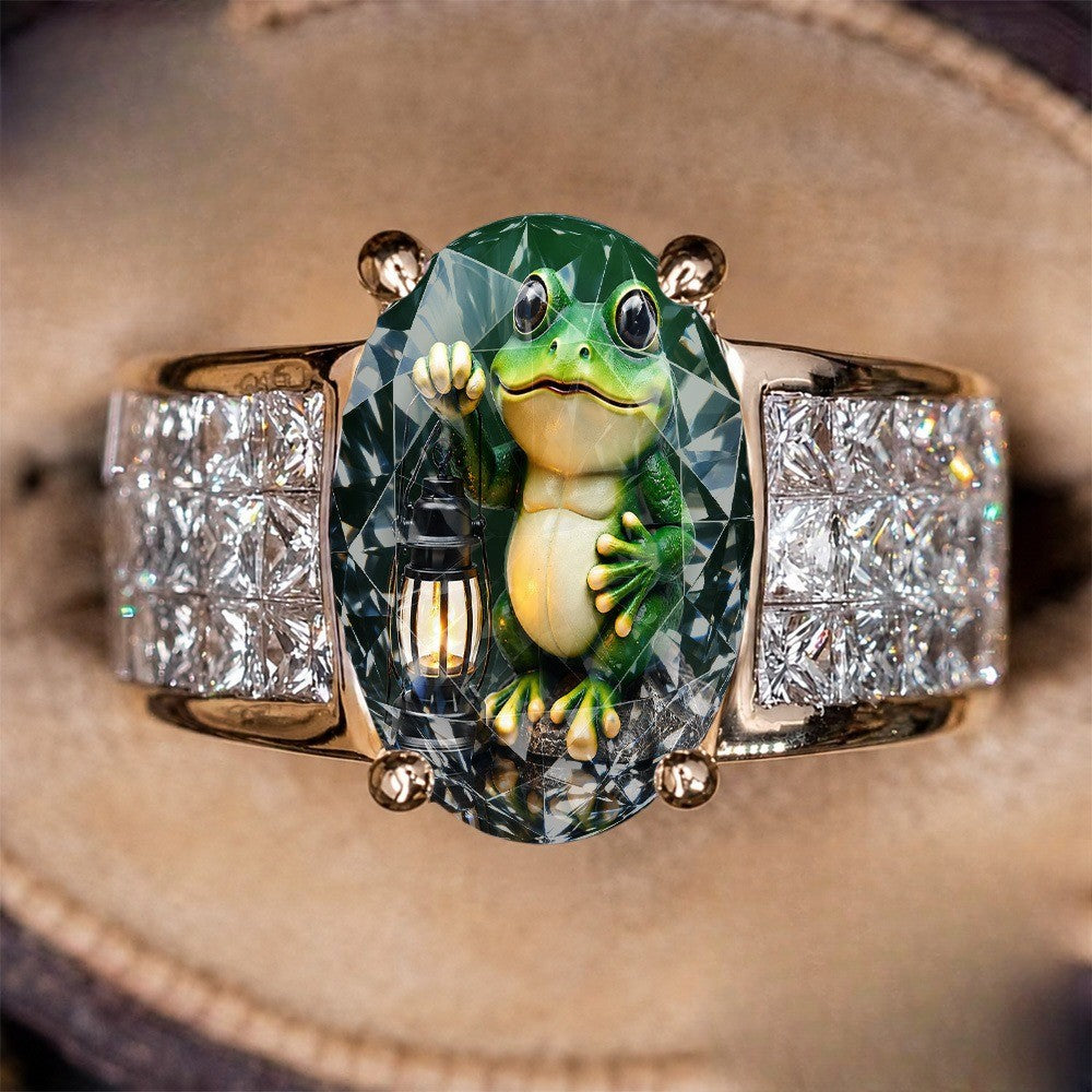 Frog & Lantern Oval Ring