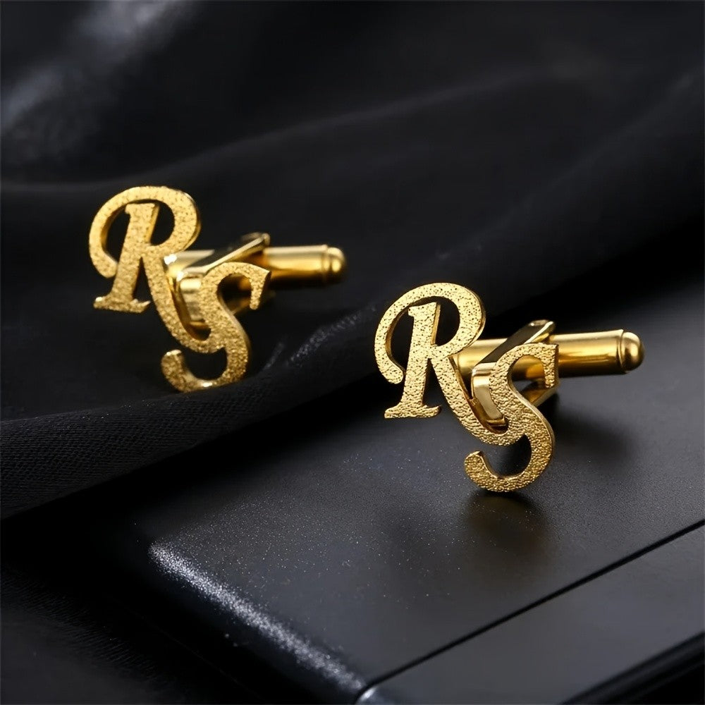 Frosted Double Initial Cufflinks