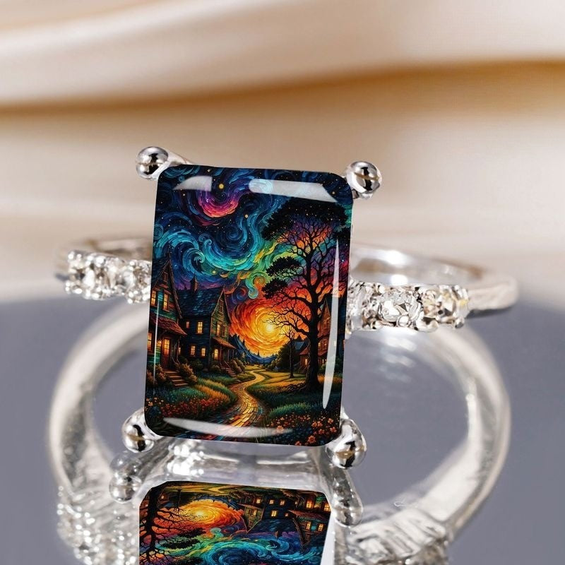 Starry Night Cottage Ring