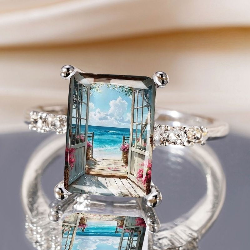 Ocean View Glass Ring