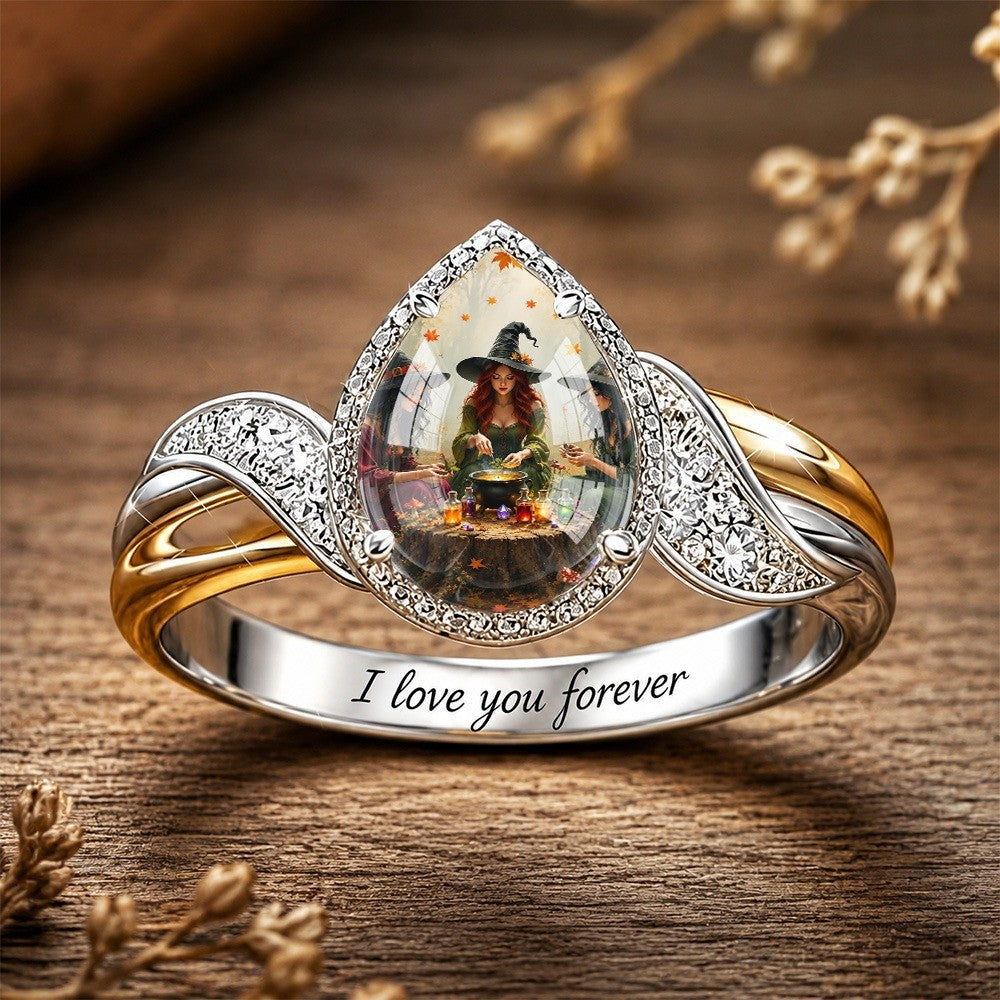Witch Teardrop Statement Ring