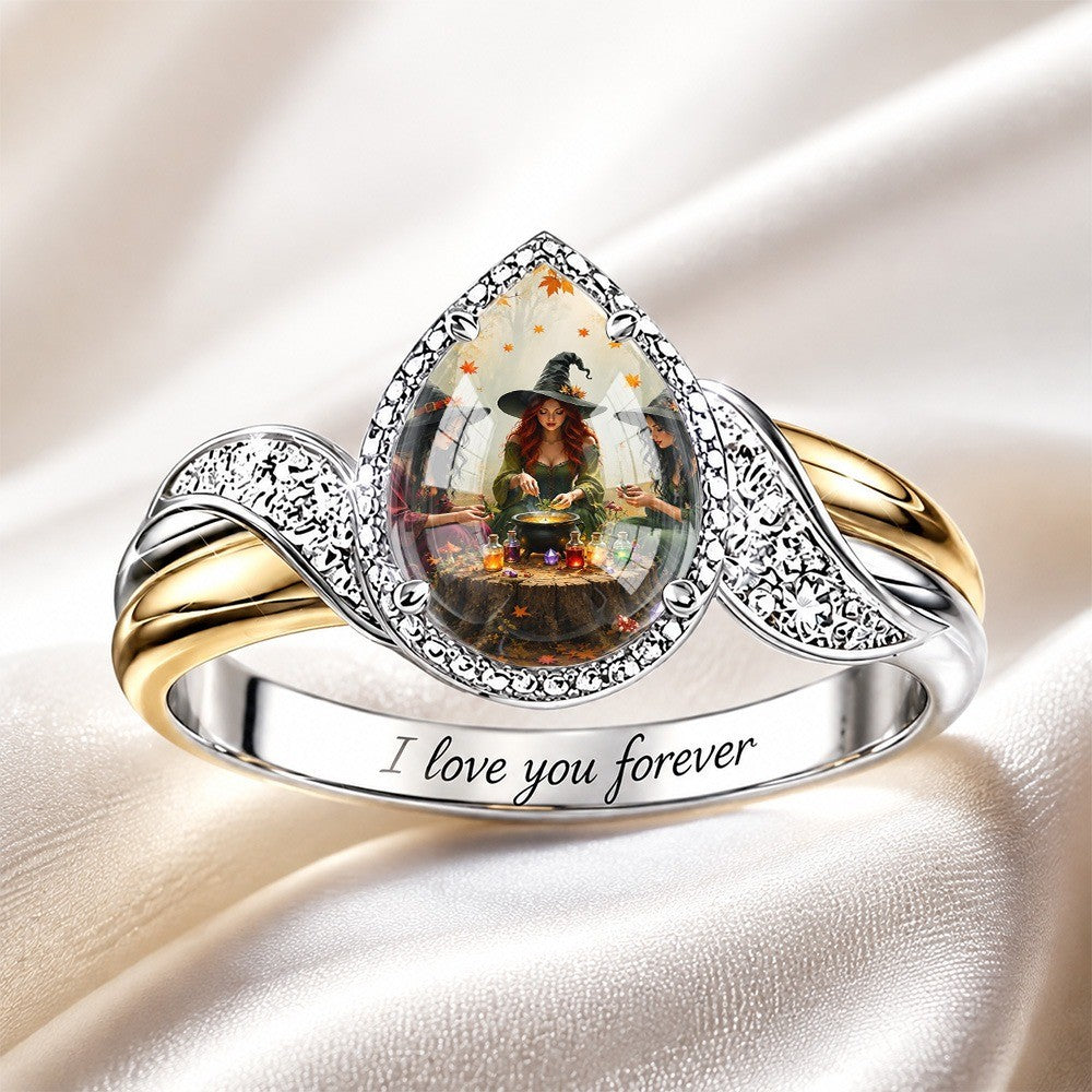 Witch Teardrop Statement Ring