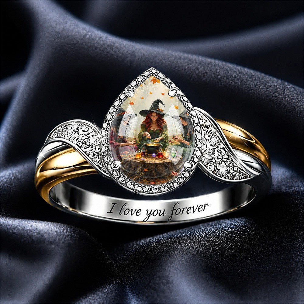 Witch Teardrop Statement Ring