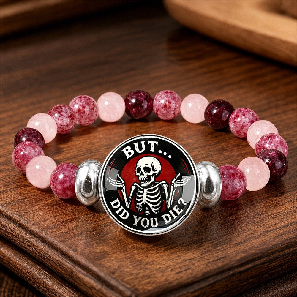 Skeleton Charm Beaded Bracelet