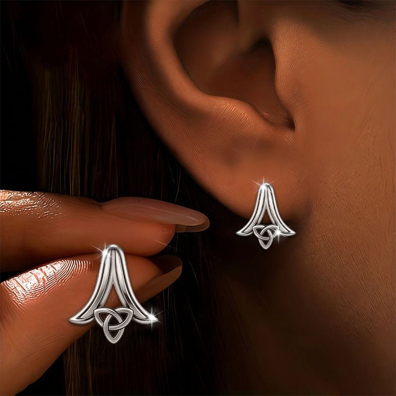 Celtic Knot Triangle Earrings