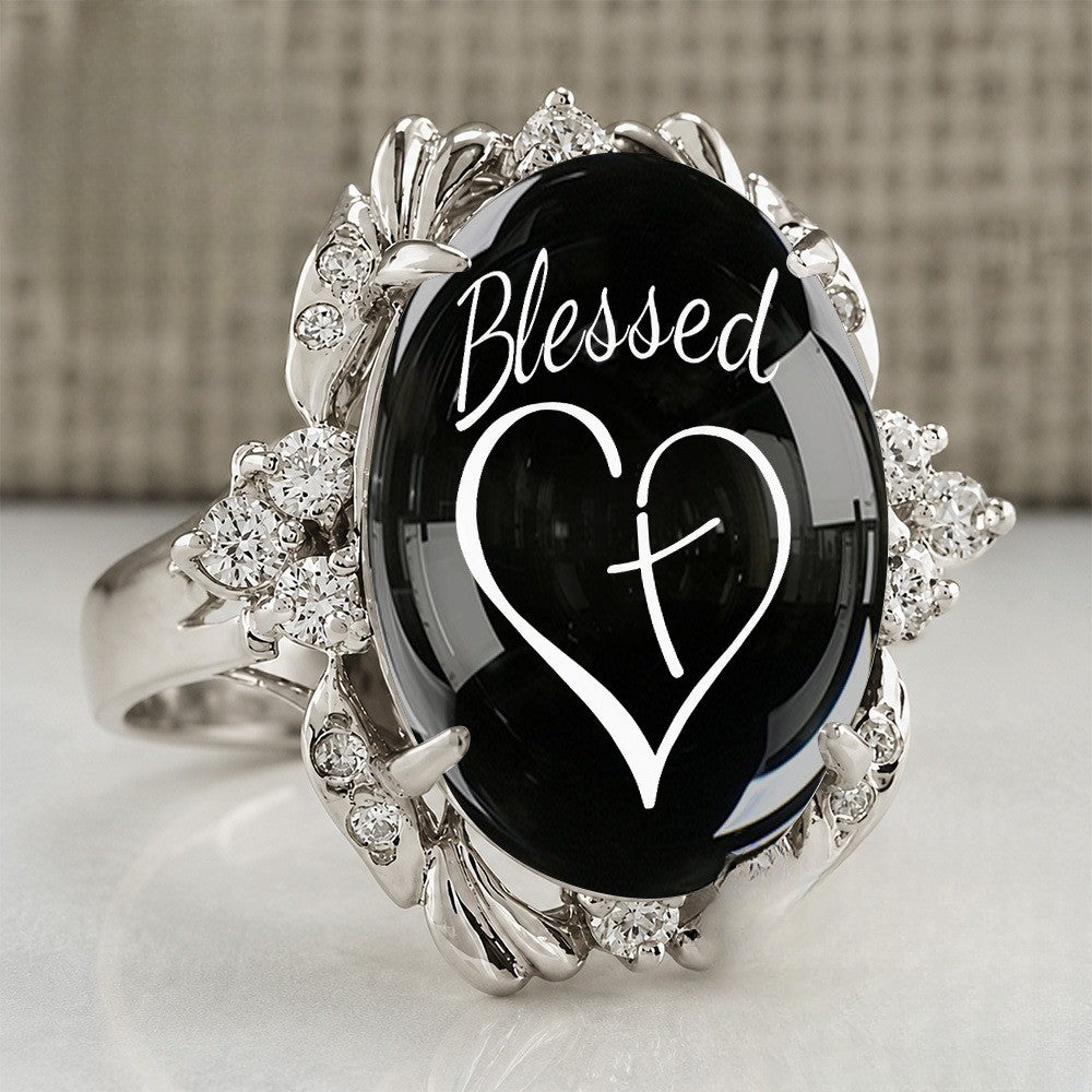 Blessed Heart Cross Ring