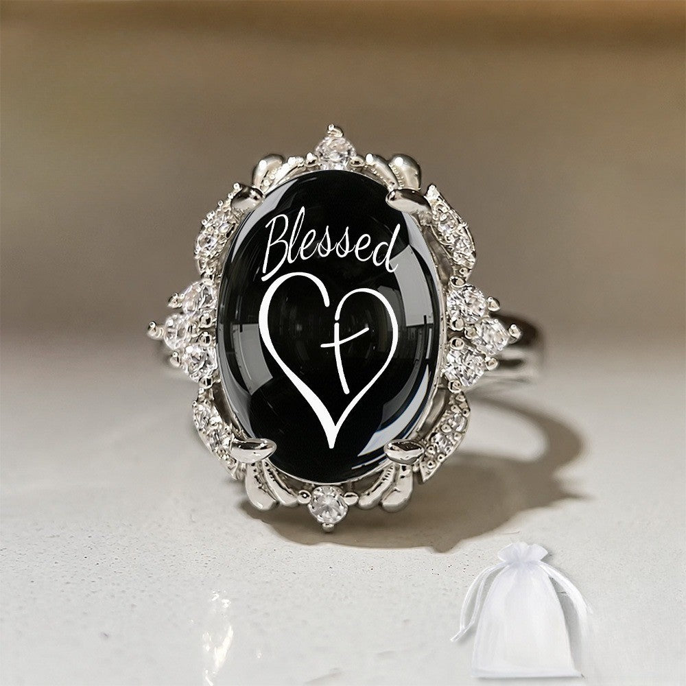 Blessed Heart Cross Ring