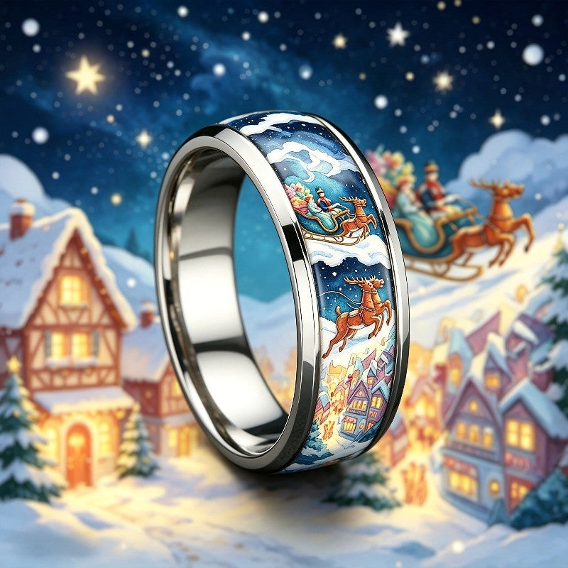 Winter Sleigh Scene Ring