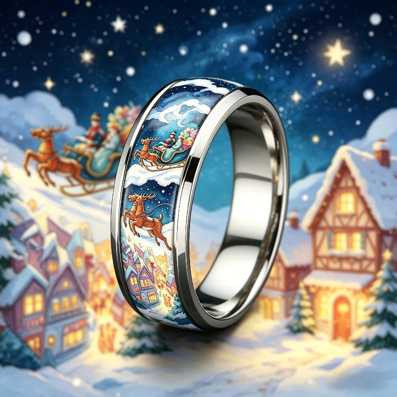 Winter Sleigh Scene Ring