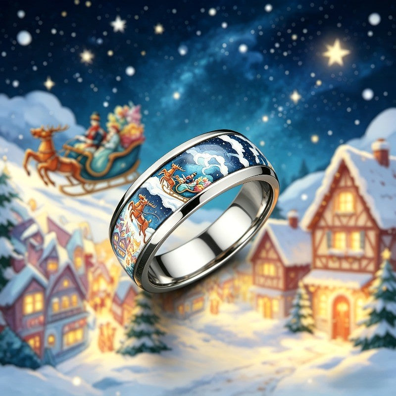 Winter Sleigh Scene Ring