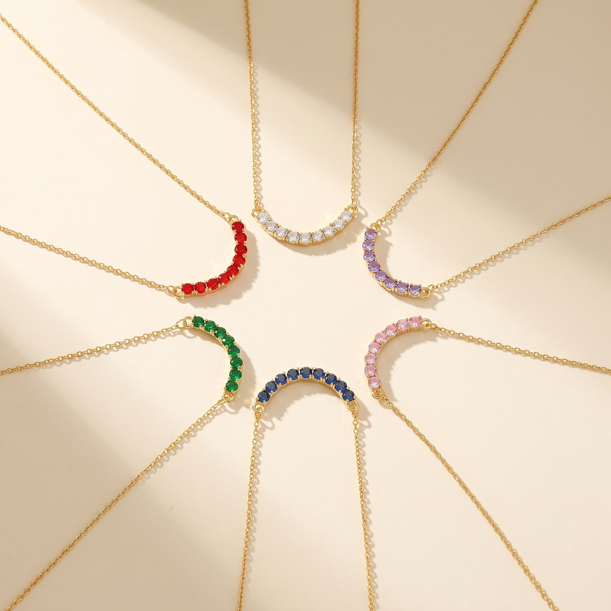 Colorful Arc Zircon Necklace