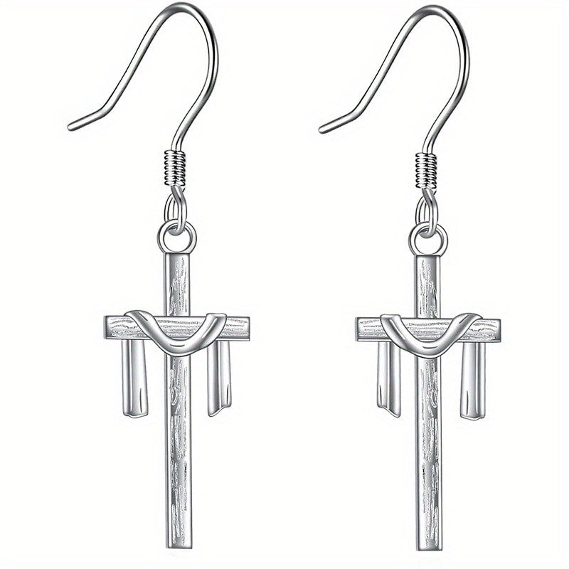 Knotted Cross Drop Earrings