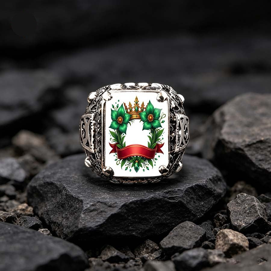 Floral Crown Square Ring