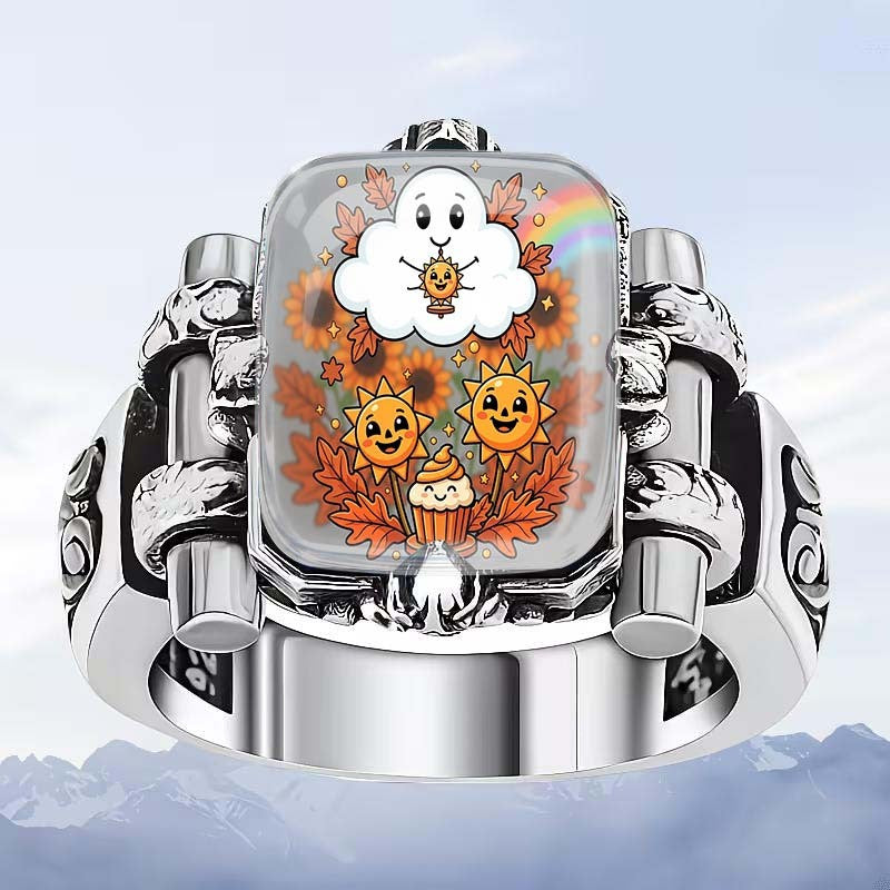 Autumn Sun & Cupcake Square Ring