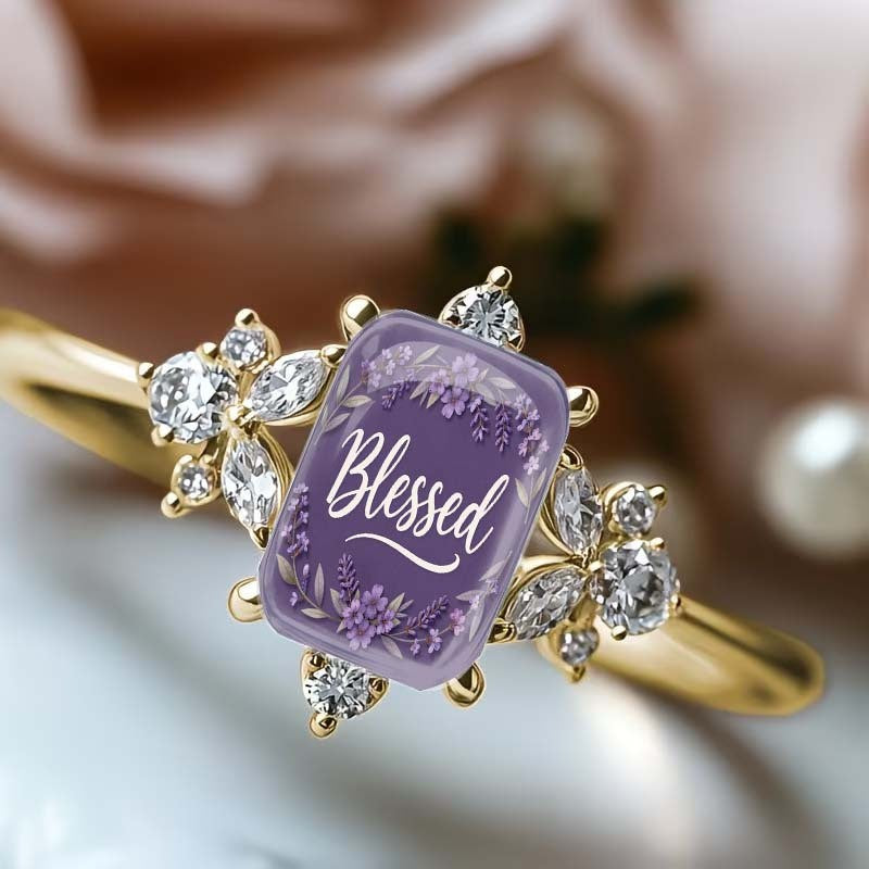 Blessed Lavender Square Ring