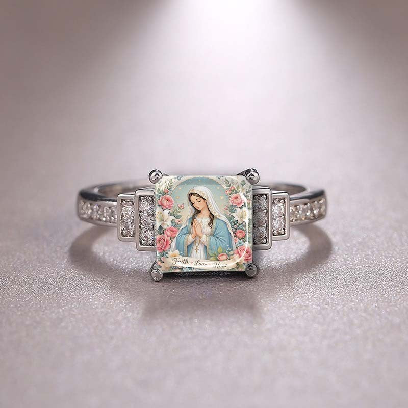 Faith Hope Love Square Ring