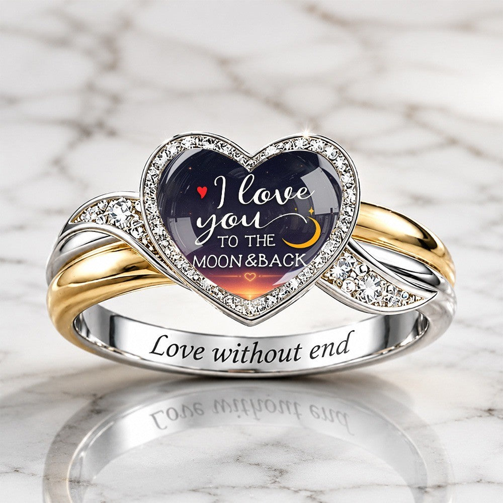 To The Moon & Back Heart Ring