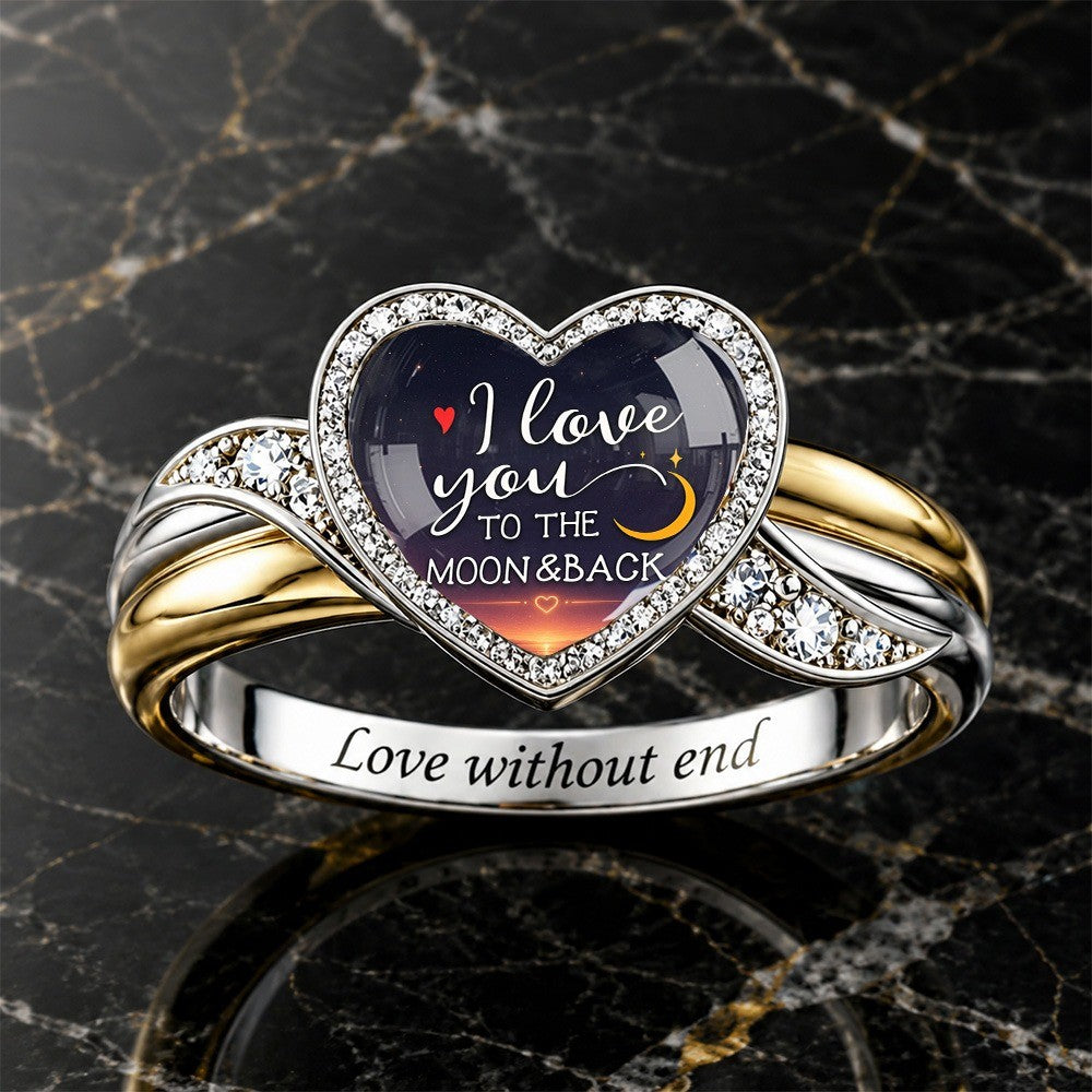 To The Moon & Back Heart Ring
